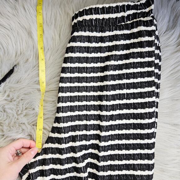 Good Luck Gem Black White Stripe Knit Co-Ord Set Vest Top Wide Leg Pants Medium - Picture 16 of 16